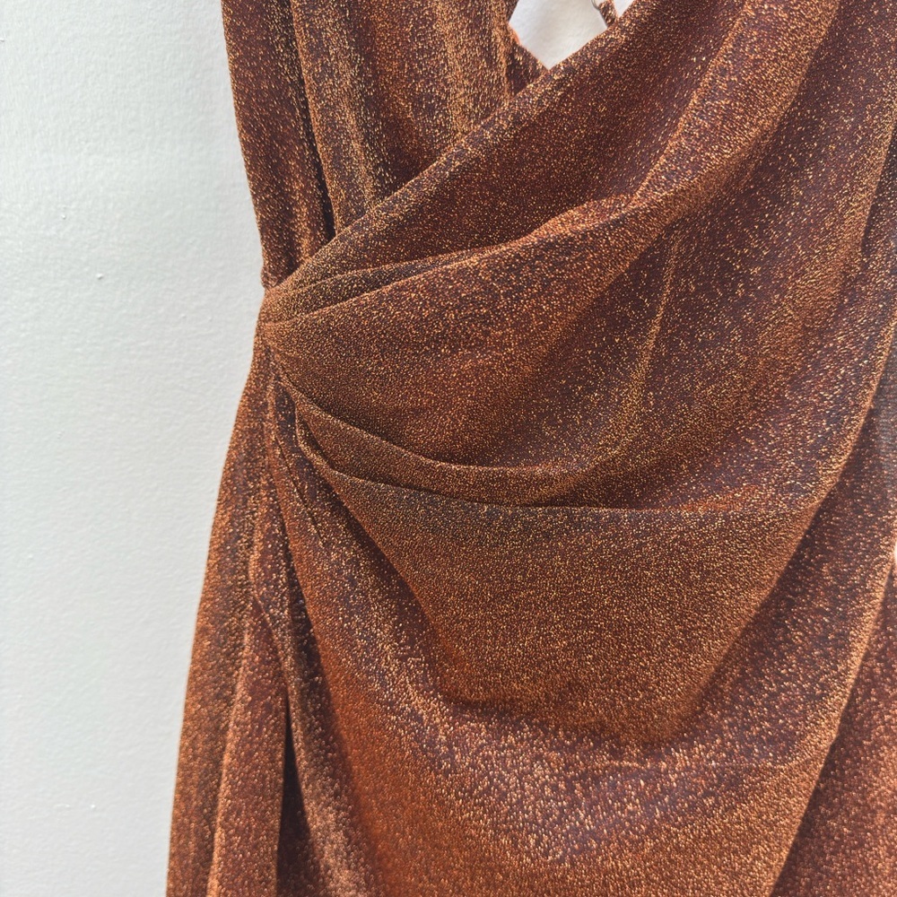 Superdown Shimmering Orange Dress - Picture 6 of 9